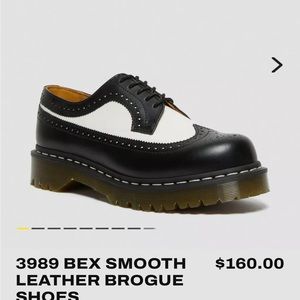 Dr Marten black and white saddle shoes